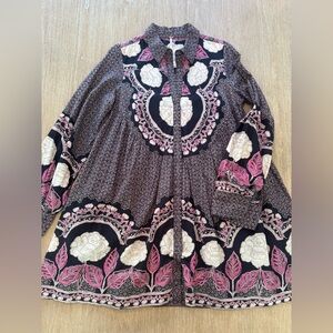 Free People Long Sleeve Floral Dress XS